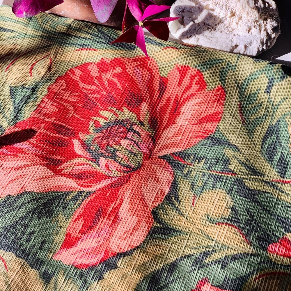 Yard of Floral drapery upholstery fabric Covington